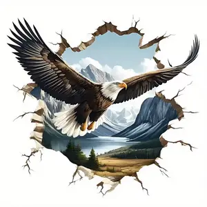 2D Vinyl Eagle Sticker Decals for Car, Truck, Motorcycle, and Laptop, Durable PVC Material for Outdoor and Indoor Use