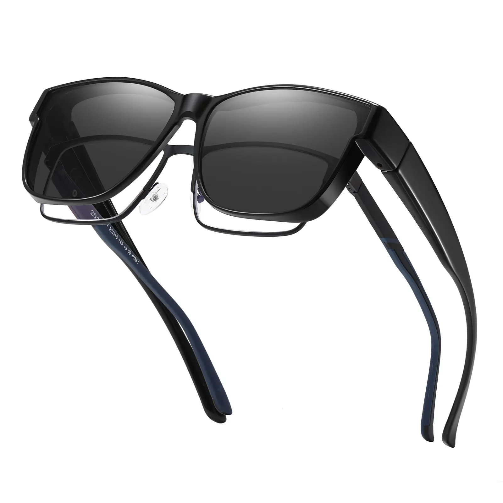 Ovesized Polarized Sunglasses Fit Over Glasses for Men Women, Fashion Square Oversized UV400 Sun Glasses Compatible Functional Glasses Sunglasses for Glasses Wearers daily outdoorsunglasses for hiking driving fishing rimless shade trendy large