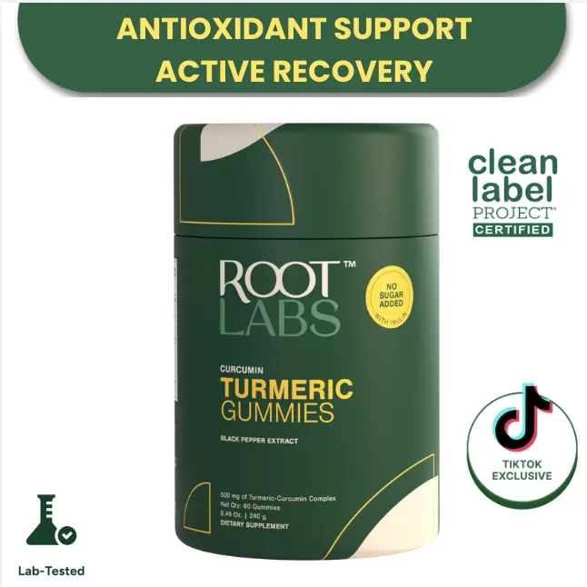 Root Labs Curcumin Turmeric Gummies | New Year New Me Edition | Start 2026 Strong | With Black Pepper for Absorption | No Added Sugar | Vegan, Non-GMO, Gluten-Free | 60 Individually Wrapped Gummies