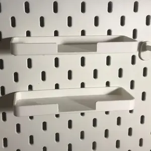 Pegboard Notched Shelf Compatible with Skadis Pegboard Multipurpose Storage Organizer Wall Mounted Space Saving Easy Access Holder for Small Tools Supplies Accessories Garage Craft Room Office Workshop Home Organization Wall Shelf Unit