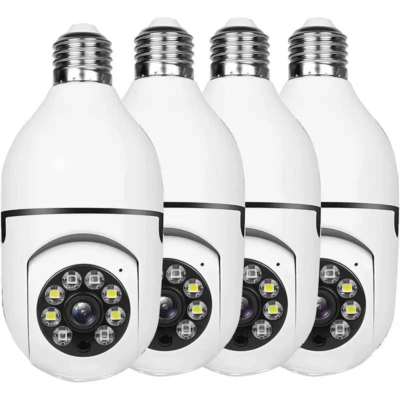 4 Pack Light Bulb Security Camera Outdoor,2.4G Wifi Light Socket Security Camera,Security Camera Light Bulb Outdoor Recording Automatic