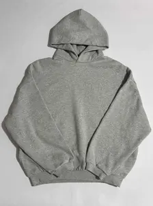 2024 Light Heather Gray Pullover Hoodie- Graphic Long Sleeve Sweatshirt for Casual Outdoor Wear, Oversized CleanFit