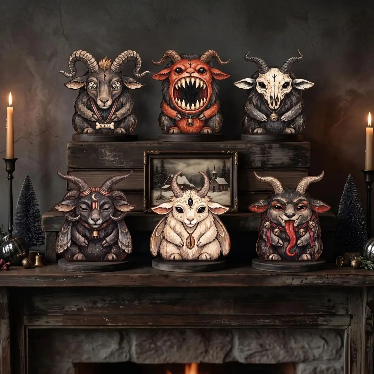 Christmas Decorations Indoor, Krampus Decor, Krampus Elf On The Shelf, Retro Wooden Block for Shelf Decor, Christmas Gifts for Housewarming