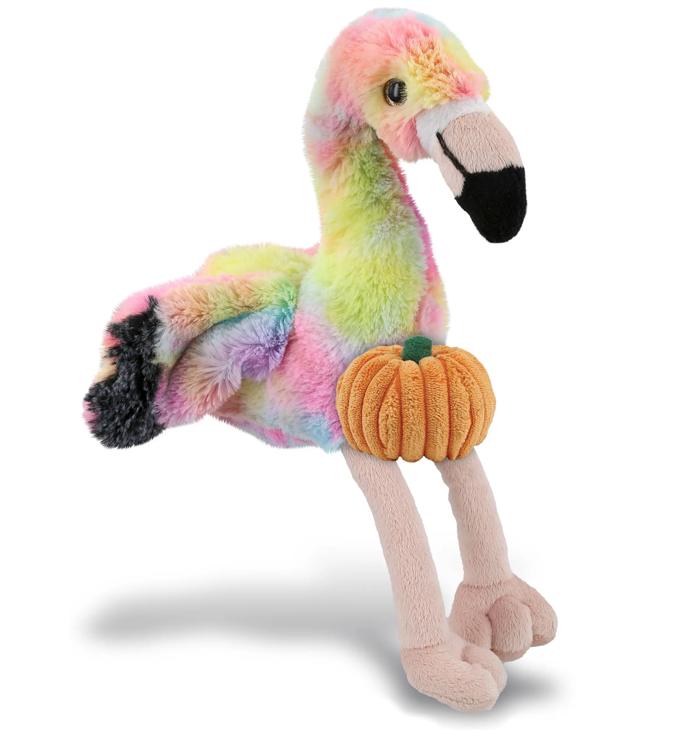 PLUSH PUMPKIN - SUPER-SOFT PLUSH - RAINBOW FLAMINGO 8"