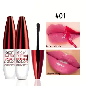 Pack of 2 Long Wear Tattoo Lip Liner with QICIY,Lip Liner Stain, Long Wear Tattoo Lip Liner with QICIY, Peel Off Lip Stain with Matte Finish, Long Lasting, Waterproof, Transfer-proof, Highly Pigmented Color - #01