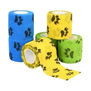 Pet Outdoor Sports Protective Bandage, 6 Counts/set Self Adhesive Bandage, Non-woven Fabric Bandage for Dogs & Cats Paws Ankle Twist & Swelling