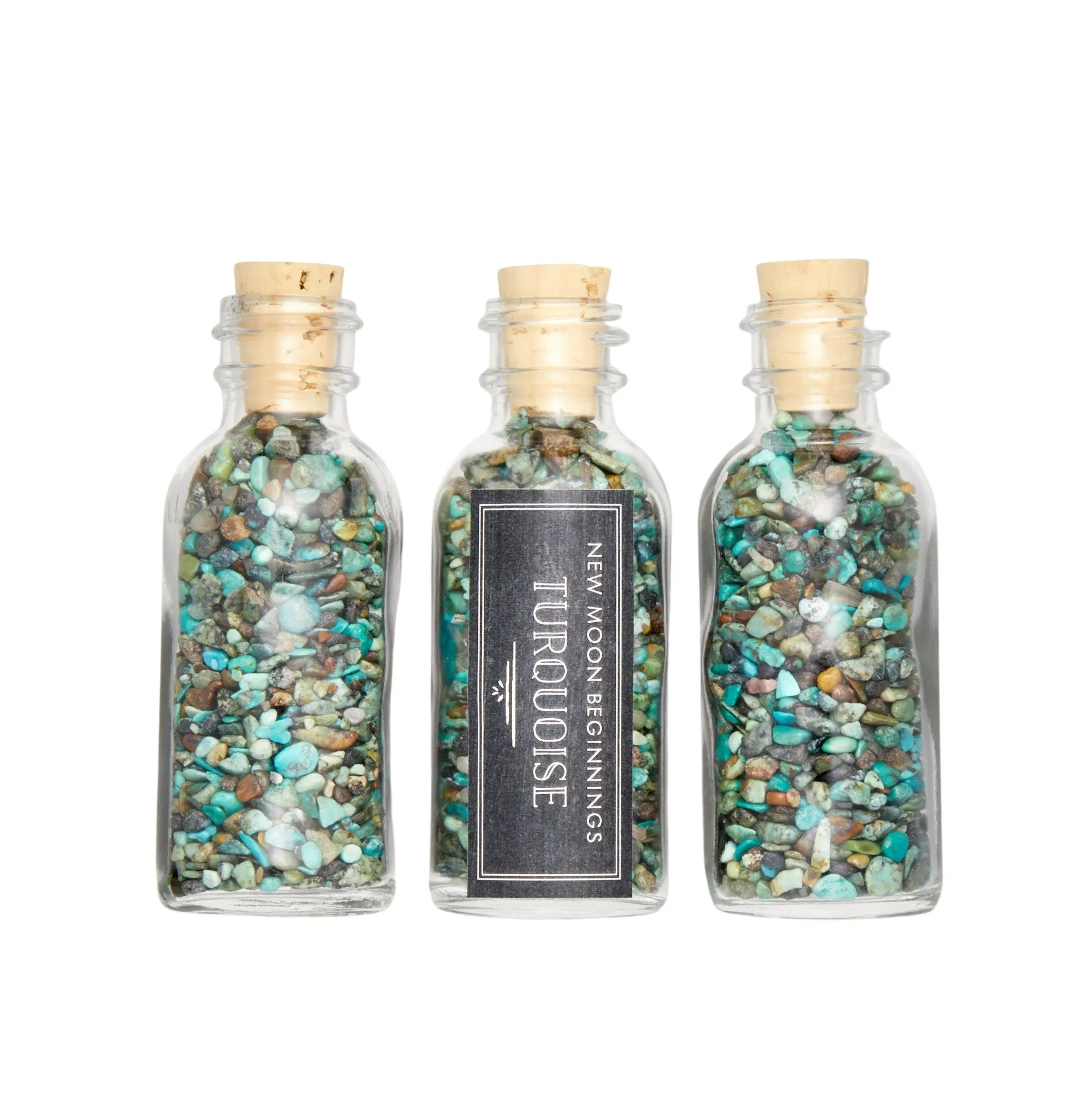Turquoise Gem Bottle - Polished Chips of Turquoise Crystals