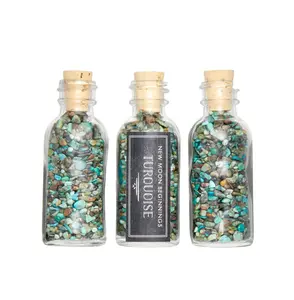 Turquoise Gem Bottle - Polished Chips of Turquoise Crystals