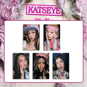 KATSEYE<PINKY UP>LOMO Card Holographic Flash Card Sticker Box High Definition Photo Card FANS MERCH Album Concert Christmas Gift Small Gift Collectibles Decoration