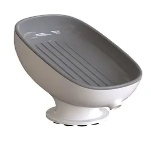 Drill-free suction cup soap dish, light luxury plastic drip tray soap holder, bathroom storage accessory