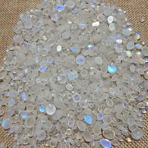 Earthy Vybz Rainbow Moonstone Mini Cabochons - Flashy Mixed Shape Crystal Gemstone Bag (4-10mm)