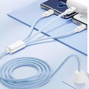 Type-C Cable 3 in 1 MFi Super Fast Charging 6A 66W for Huawei IPhone Micro USB Fast Charger Accessories USB Type-C Data Line
