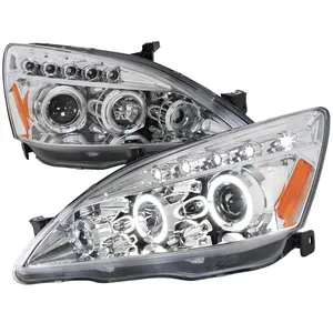 2003-2007 Accord Dual Halo Projector Headlights (Chrome Housing/Clear Lens)