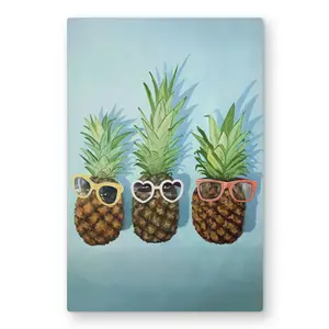 Begin Home Decor C1MP2030ZFEE6T 20 x 30 in. Summer Pineapples - Exotic Metal Print Wall Art for Home Decor