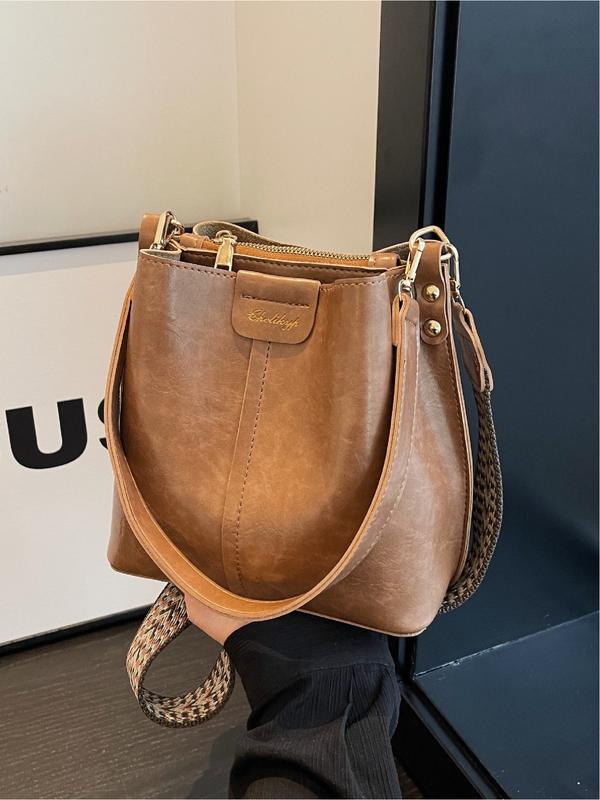 Vintage Large Capacity Bucket Bag, Fashion Casual Shoulder Crossbody Bag for Outdoor Travel Commuting, Stylish Unisex Handbag, Fashionable Crossbody Bag Vintage Large Capacity Bucket Bag, Fashion Casual Shoulder Crossbody Bag for Outdoor Travel Commuting, Stylish Unisex Handbag, Fashionable Crossbody Bag