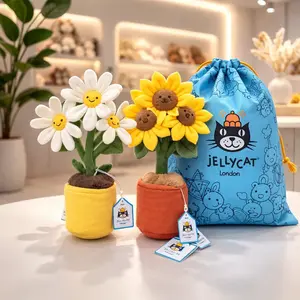 Jellycat Amuseables Daisy Sunflower Plush Pot, Cute Smiling Flower Plushie, Aesthetic Collectible Decor