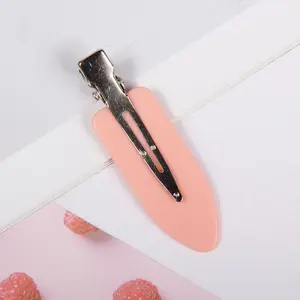 No Crease Hair Clips, No Bend Hair Clips, Flat Hair Barrettes Duck Billed Clips For Women Girl Styling Sectioning Make Up Bangs Curl Accessories Salon Hairstyle Pink