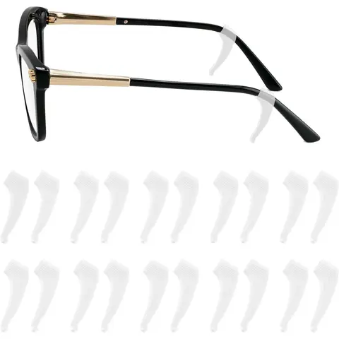 20PCS Silicone Eyeglass Compatible Grippers - Eyewear Accessories, Anti-Slip Hooks for Sports Use, Eyeglass Compatible Gripper