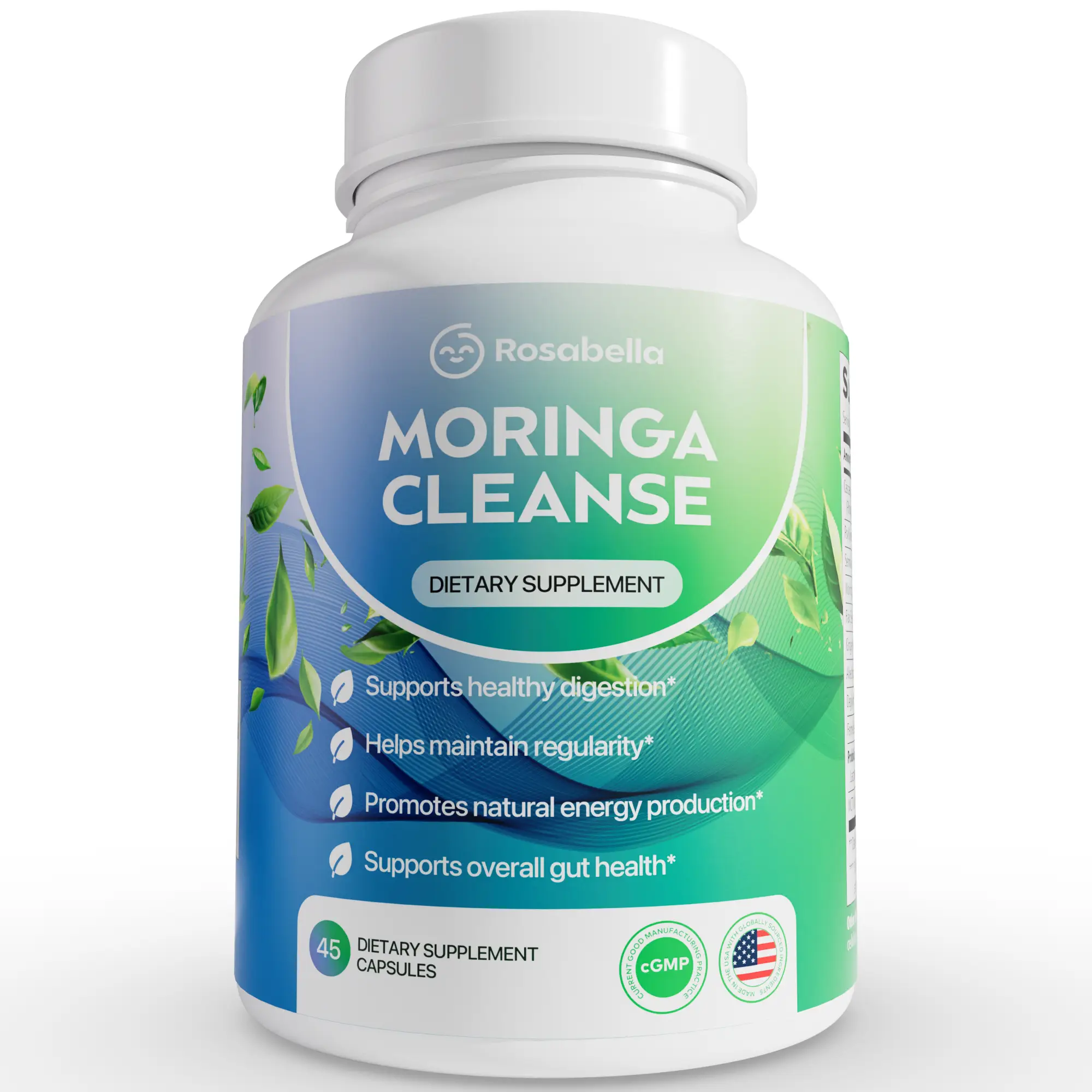 Rosabella Moringa Cleanse- Gut Cleanse Detox Pills for Digestive Health & Bloating Relief