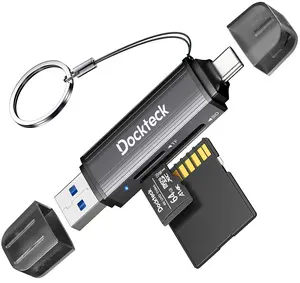 Dockteck Dual-Slot USB 3.0 OTG SD Card Reader, Memory Card Adapter for SD & Micro SD Usb Port High Speed