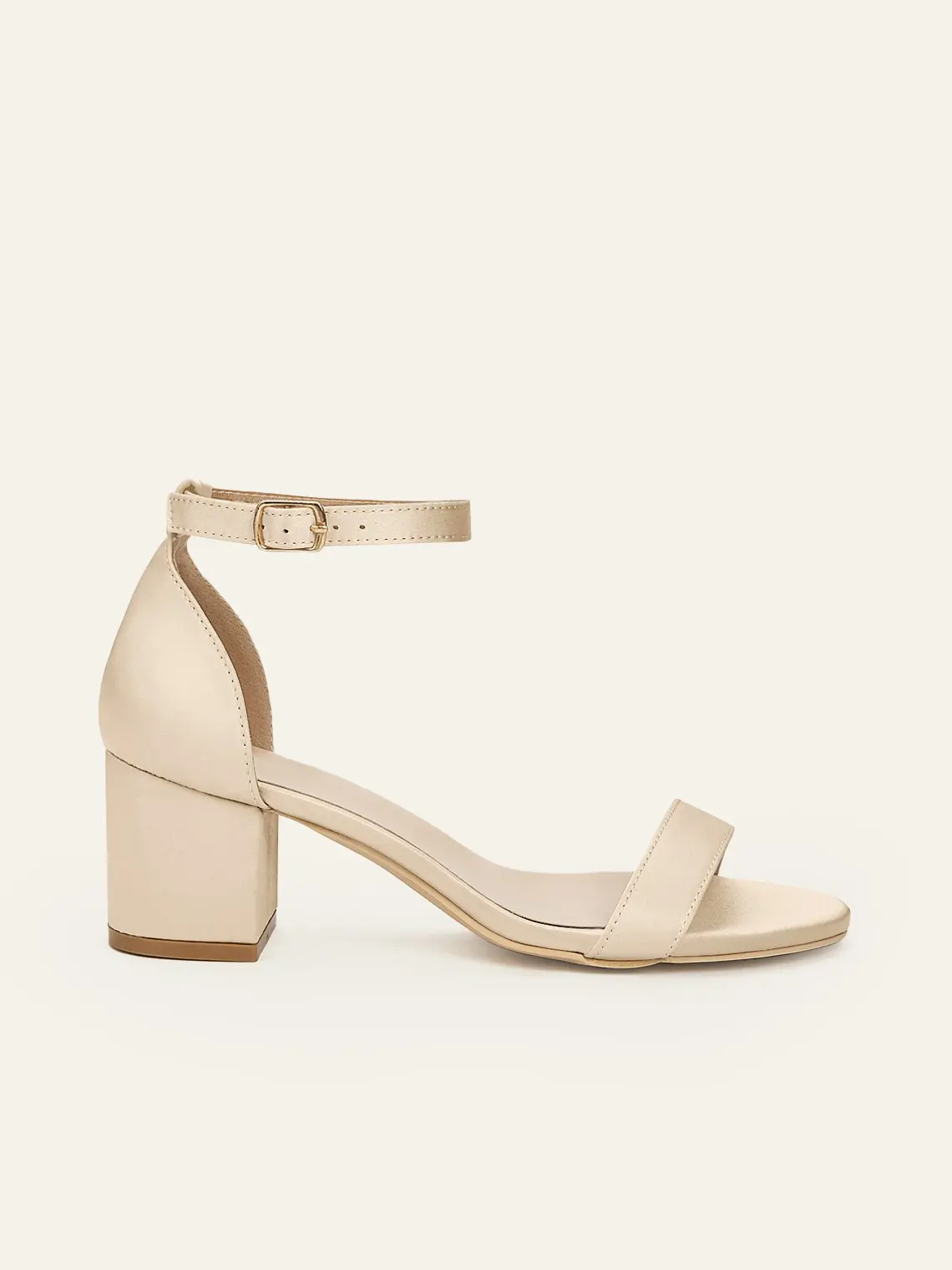 Azazie Matte Satin One Strap Buckle Block Heel Bridal Wedding Party Prom Sandals