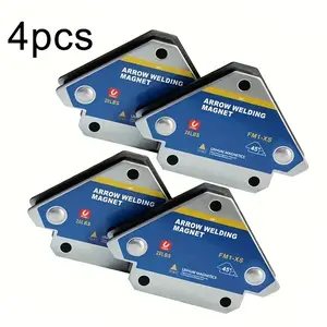 28lb 4-Pack Welding Magnets, Heavy-Duty Multi-Angle (45°/90°/135°) Magnetic Welding Holders & Positioners, Strong Welding Supports for Welders, Fabricators, Auto Body & DIY
