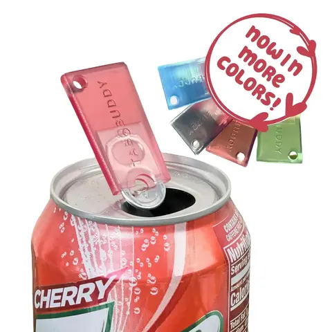 Tab Buddy Mini Crystal - Transluscent adaptive soda can tab opener help for sore hands, kids and long nails; assistive tech for arthritis, therapy Kitchen Utensils