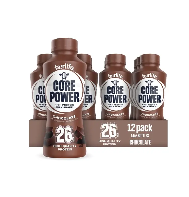 Core Power Protein Shake, Chocolate, 26g Bottle, 14oz, 12 Pack