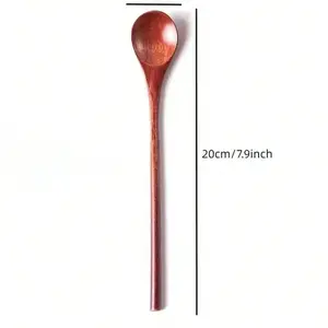 4/6pcs Handmade Long Handle Ergonomic Design Wooden Spoon, Coffee Stirring & Mixing Tool, High-Quality Kitchen Essential, Mini Honey Spoon, Home Use Wood Utensil