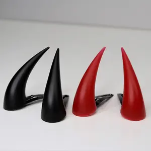 Medium Oni Horns Hair Clips for Cosplay, Festivals, costume, devil, gothic, rave, halloween, uv reactive