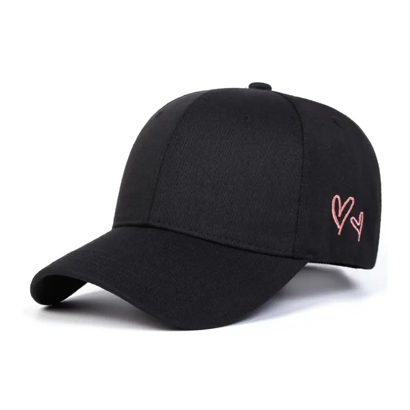 Unisex Heart Embroidered Baseball Cap, Adjustable Snapback Cap, Adjustable Outdoor Sun Protection Hat, Casual Woven Fabric for Spring & Fall Travel, Premium Quality Cap, Adjustable Stylish Hat, Travel Hats