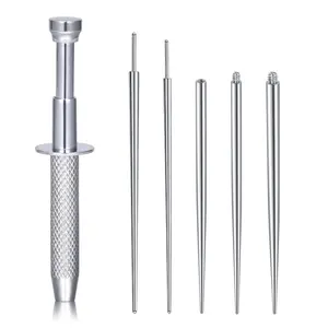 16g 18g Taper Ball Grabber Stainless Steel Flat Earring Applicator Tool Threadless Insertion Pin For Tragus Cartilage Helix Lip Body Stretching Kit