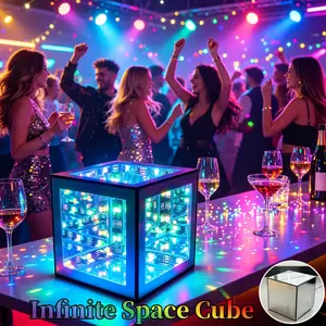 Infinity Cube Light, Color Changing, Button control, adjustable brightness, Decoration for Bedroom, Gaming Room & Dorm | Christmas Thanksgiving Birthday Gift for Teens & Adults | Cool Space Themed Night Light