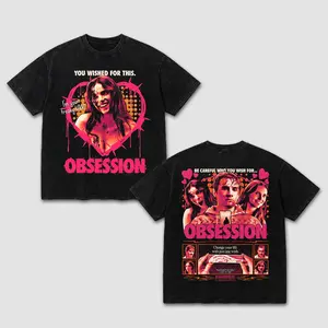OBSESSION Vintage Washed Tee – Dark Romance Streetwear Graphic Shirt | Oversized Acid Wash Grunge Aesthetic Tee ss6 , Obsession, GraphicTee, WashedTee, RetroGraphicTee