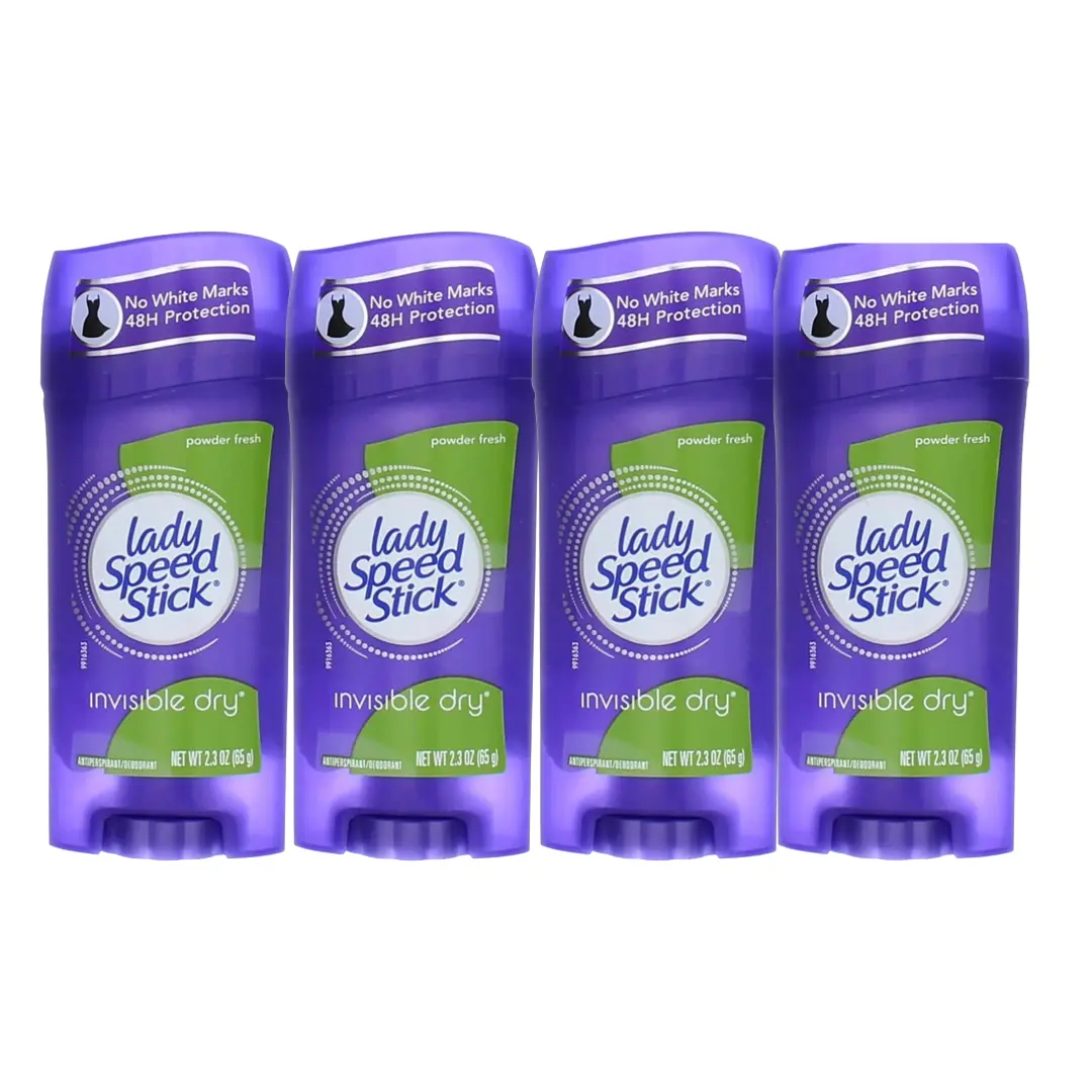 Lady Speed Stick Invisible Dry Antiperspirant & Deodorant, Powder Fresh - 2.3 oz - 4 pk