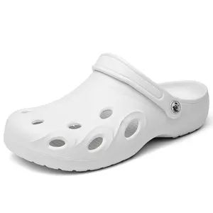 Unisex Garden Clogs Lightweight Slip-On Sandals with Ventilation Holes White Durable Waterproof Material Non-Slip Sole Comfortable for Long Hours of Standing or Walking Footwear Classic Bedroom Slide Shoe Boy
