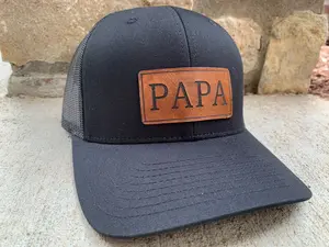 [CUSTOM IN DESCRIPTION] Papa hat, Fathers Day gift for new PAPA new papa, leather papa hat, leather hat Christmas gift for your papa or grandpa, Real Leather