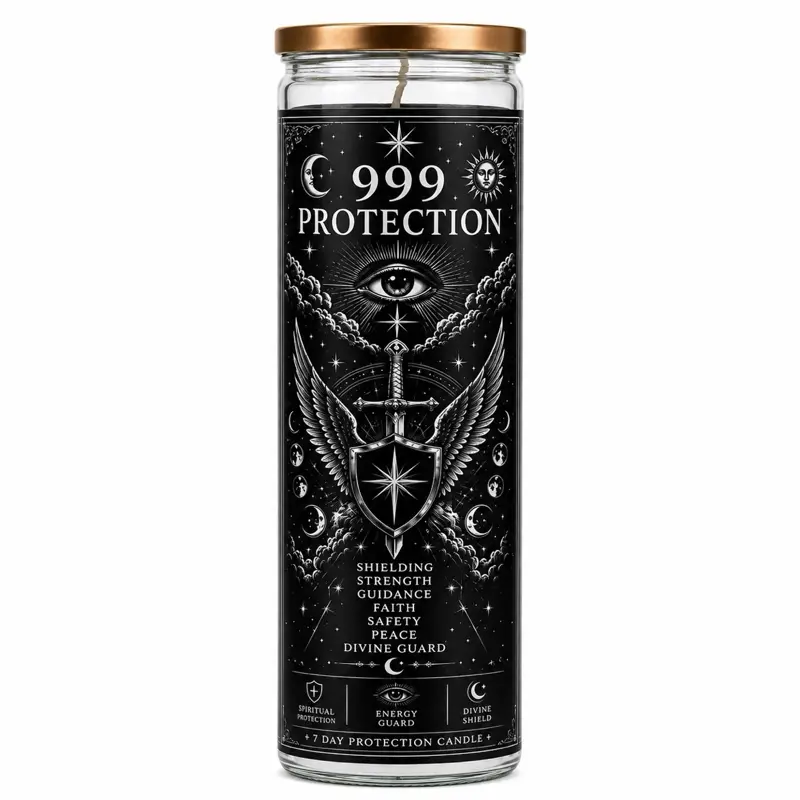999 Protection 7 Day Intention Candle | Spiritual Protection Candle for Cleansing, Strength, Peace & Energy Shielding