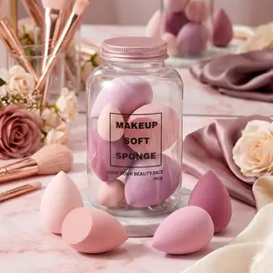 Professional Makeup Sponge Set 7pcs Beauty Sponge - High Rebound Soft Blending Sponges for liquid & cream, Non-latex, Wet/dry Use, Anti-Mildew Quick-Drying, Reusable 7 Washable with Portable stand, flawless finish Tools