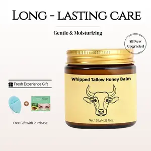 【Beauty Renewal Season】Premium Tallow Balm Moisturizer - Whipped Grass-Fed Beef Tallow & Honey Skin Cream for Face & Body, Soothing Hydration for Dry Skin