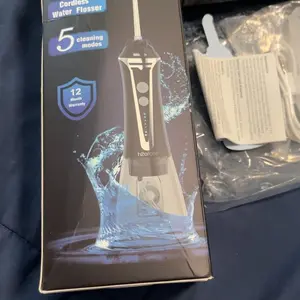 h2ofloss Water Dental Flosser TikTokShopBlackFriday -5 Modes Portable Oral Irrigator Braces Rechargeable & IPX7 Waterproof Teeth Cleaner for Home Travel P11 Black bundle sets holiday value pack stock up