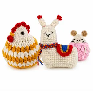 TIKA Beginner Crochet Kit 3-Pack Alpaca, Hamster and Chubby Chicken with Step-by-Step Video Tutorials for Adults