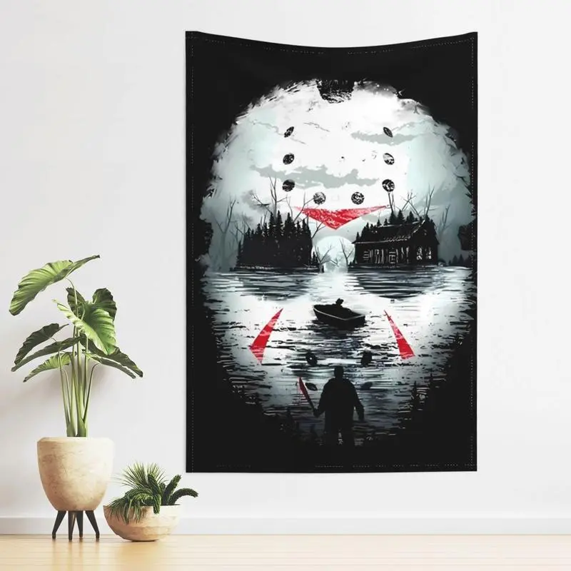 Jason Voorhees Rectangular Tapestry Wall Mural, 30in x 40in Fluffy ...