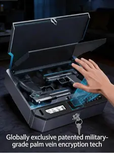 【XEGIS SAFE】Palm Vein Biometric Gun Safe - 10-Year Investment: End Fingerprint Failures! Meets CPSC/ATF Stds & Childproof | 0.1s Contactless Access | Unlocks in Darkness | Pistol Safe for Nightstand, Car, Home