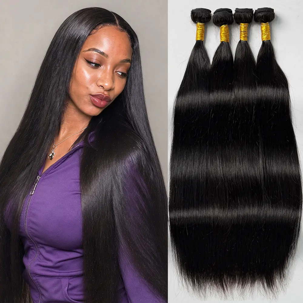 Ramiss Brazilian Virgin Human Hair Bundles 10-30inch 12A Upgrade Premium Quality Straight Body Wave Hair for Quick Weave  Natural Black Traditional Sew in Extension