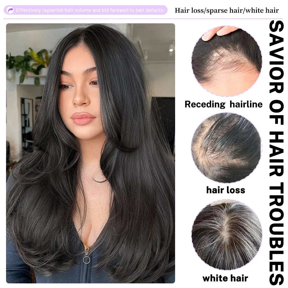 Synthetic Hair Topper with Lace Front, 18 Inch Long, Clip In Cap Amazon.com : CROWN GUIDE Hair Toppers for Women with  main image 3