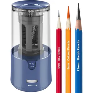 Electric Long Point Pencil Sharpener for Artist, Auto Stop &  Sharpening, 8-17mm Super Long Point, Artist Pencil Sharpener Plug in for ?6-12mm Charcoal/Drawing/Sketching/Colored Pencils