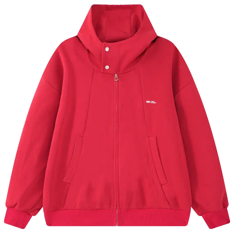 F426 Official Store Cropped Hoodie with Diagonal Zipper Front