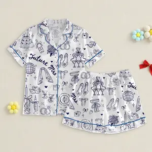 Future Mrs Pajamas Set, Wedding Pjs, Summer Bride Satin Sleepwear, Vacation Mode Bridal Party Gift
