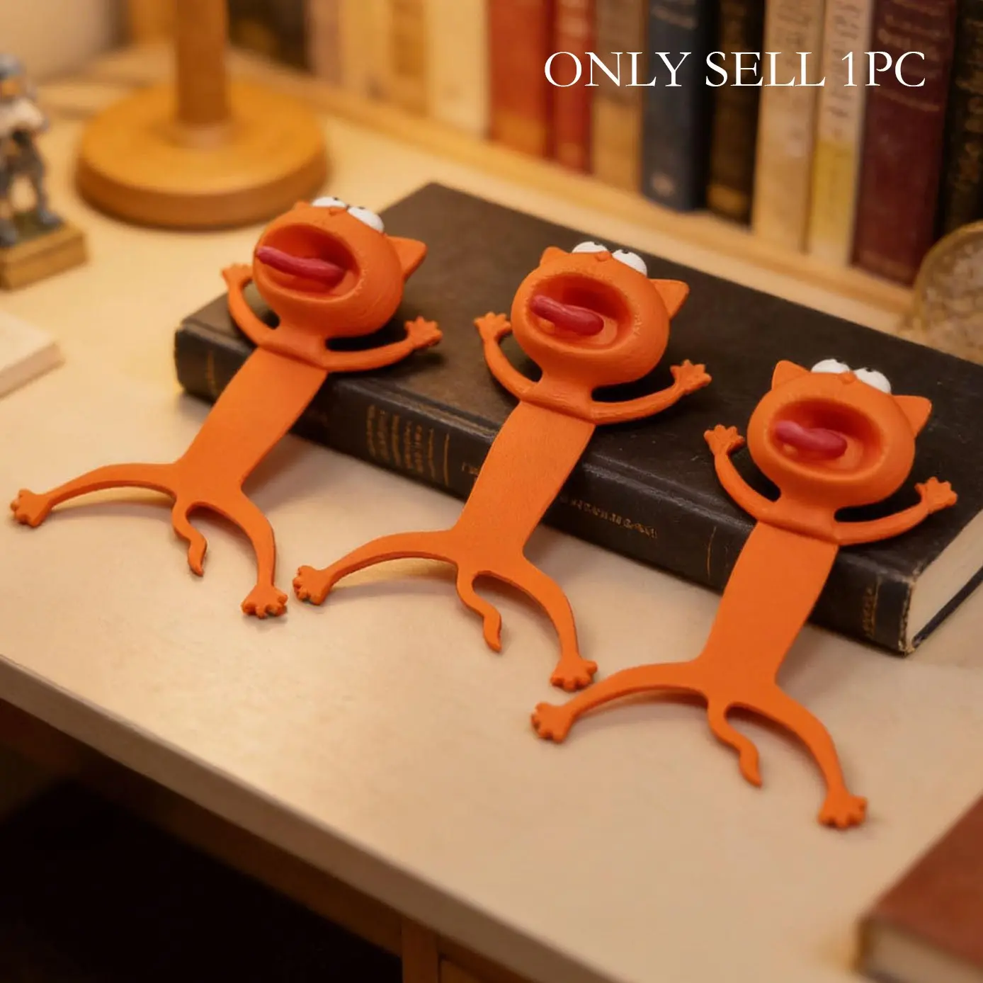 Funny 3D Lazy Cat Bookmark, Cartoon Bookmarks, Wacky Animal Book Mark, PVC Funny Cute creatived Gifts